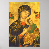 Mãe Mary Madonna e Criança Bebê Jesus Poster
