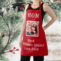 Mãe Melhor Cook Vermelho E Bolinhas De Natal Branc