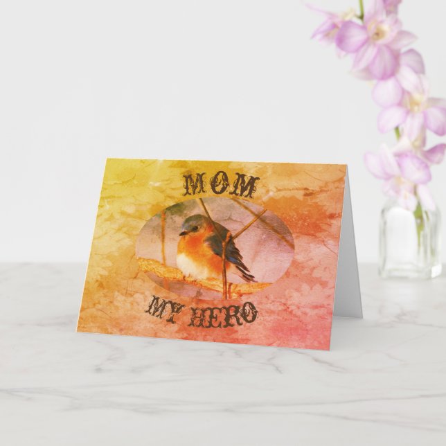 Mãe Meu Cartão de Aniversário de Arte Bluebird Her (Orquídea)