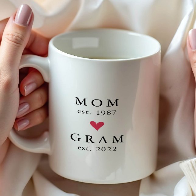 Mãe Moderna | Avó Ano de Fundação. Caneca de Café (Criador carregado)