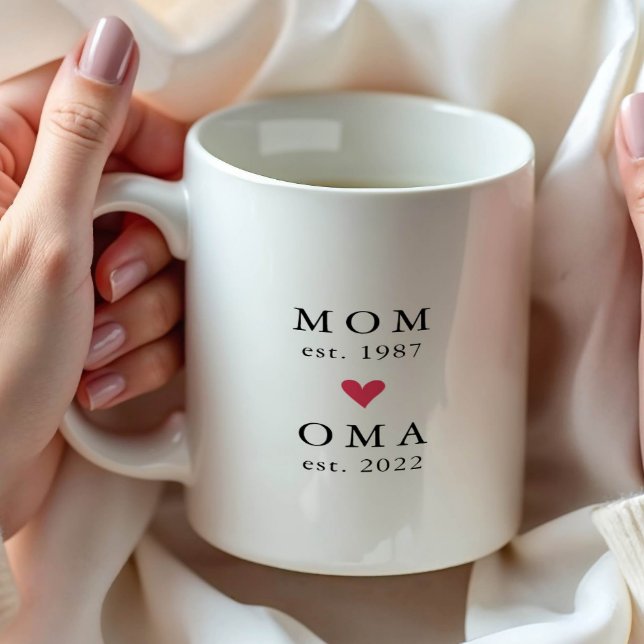 Mãe Moderna | Avó Ano de Fundação. Caneca de Café (Criador carregado)