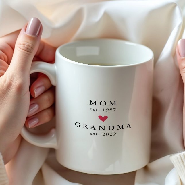 Mãe Moderna | Avó Ano de Fundação. Caneca de Café (Criador carregado)