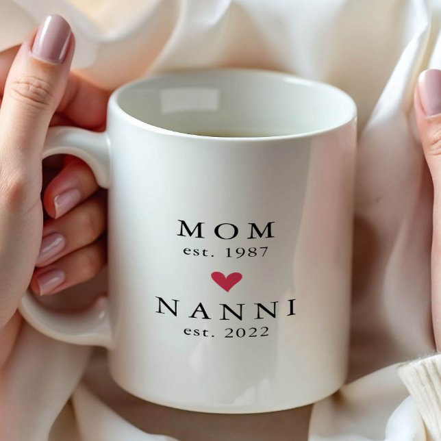 Mãe Moderna | Avó Ano de Nascimento Caneca de Café (Criador carregado)