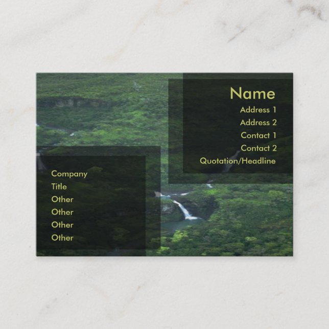 Mãe Natureza Cartão de visita (Frente)