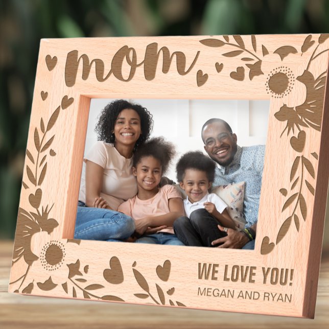 Mãe Nós Te Amamos Presente Personalizado de Flores (Criador carregado)