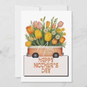Mãe, Obrigado, Peach Buquê Dia de as mães Card