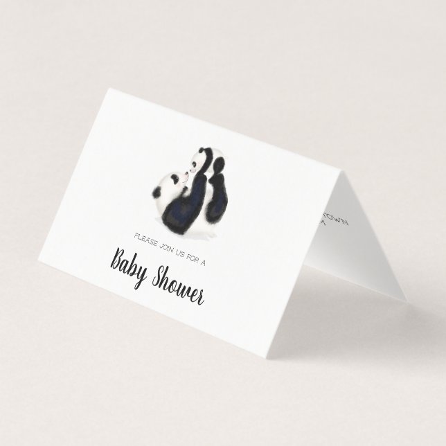 Mãe panda e chá de fraldas de filhote (Frente)