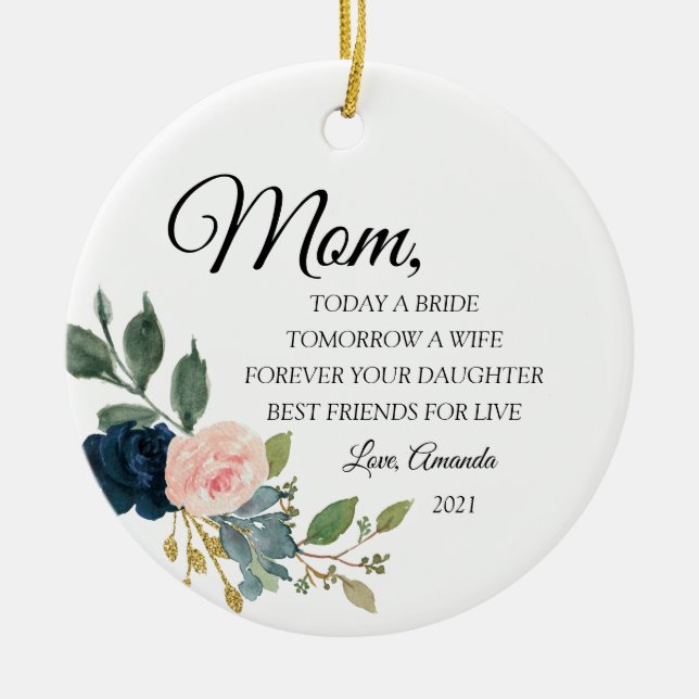 Mãe personalizada do ornamento cerâmico nobre (Frente)