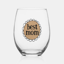 Mãe Personalizada Vidro De Vinho Sem Estêncil De B