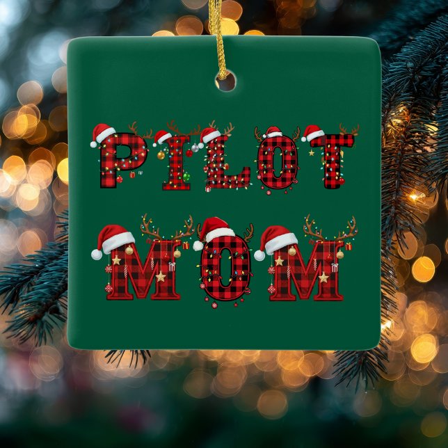 Mãe Piloto Natal Letras Luzes Enfeites Engraçado (Criador carregado)