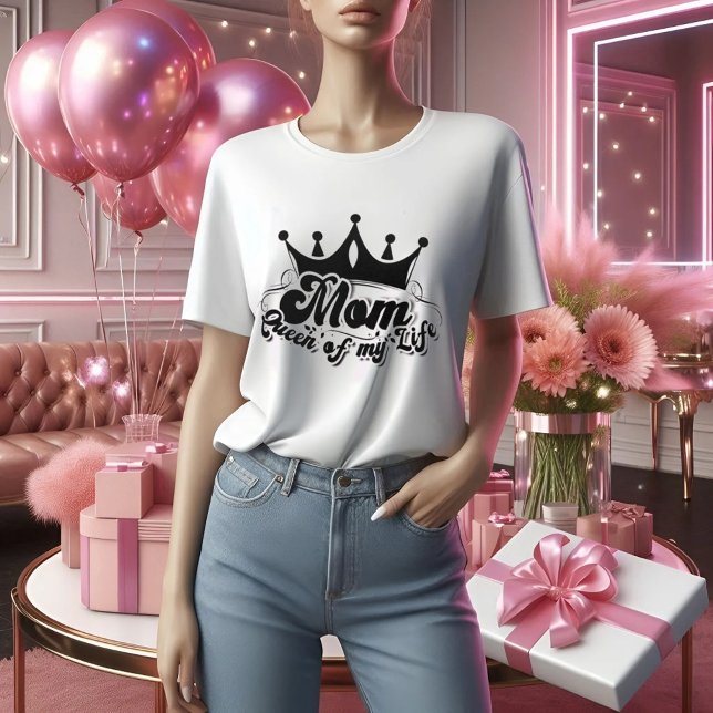 MÃE Rainha da minha vida, mulheres brancas T-Shirt (Criador carregado)