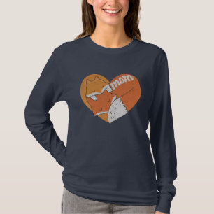 Mãe Raposa e Bebê Raposa Adorável Camiseta