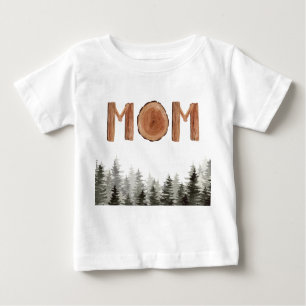 Mãe Rustic Green Trees Baby T-Shirt