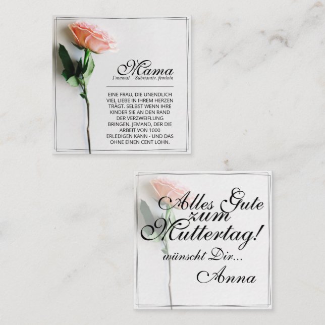 Mãe - Simplesmente Insubstituível | Cartão clássic (Frente/Verso)