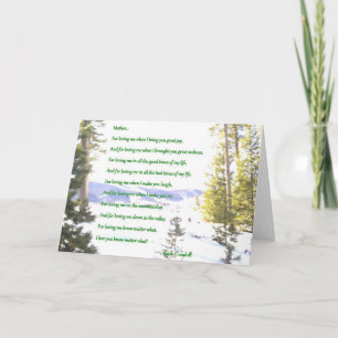 Mãe te amando, não importa que cartão de saudação