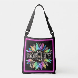 Mãe Vida Preta e Rosa Múltiplos Colorido Tote Bag