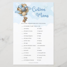 Mães de desenho animadas com ursinho azul de marfi