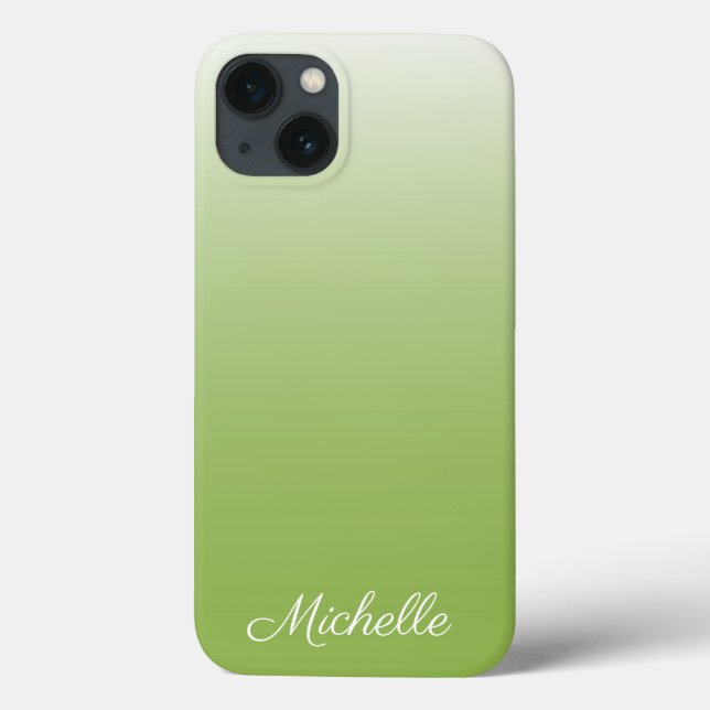 Mães personalizadas de gradiente ombre verde verde (Verso)