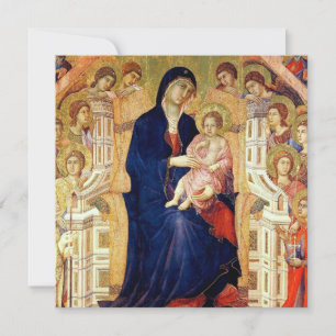 Maestà, detalhes de Madonna e Criança no trono