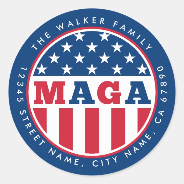 MAGA - Adesivos redondos personalizados (Frente)