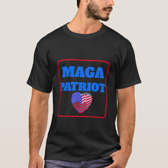 MAGA Patriot adiciona texto T-Shirt (Frente)