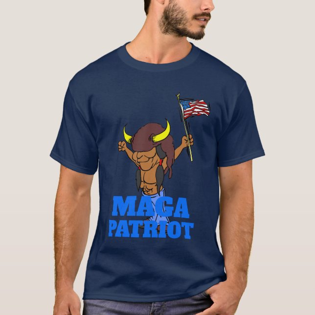 MAGA Patriot adiciona texto T-Shirt (Frente)