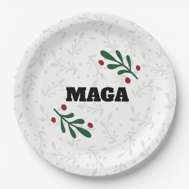MAGA, pratos do partido de Trump Round no Natal (Frente)