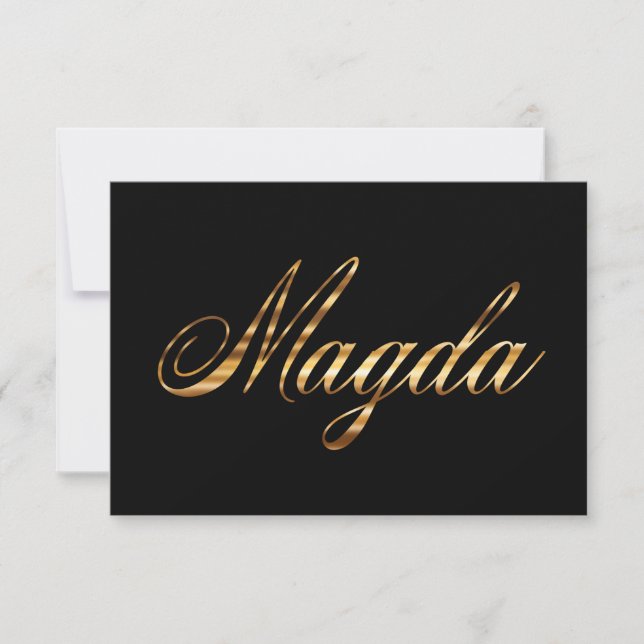Magda gold Design Lettering Karte (Frente)