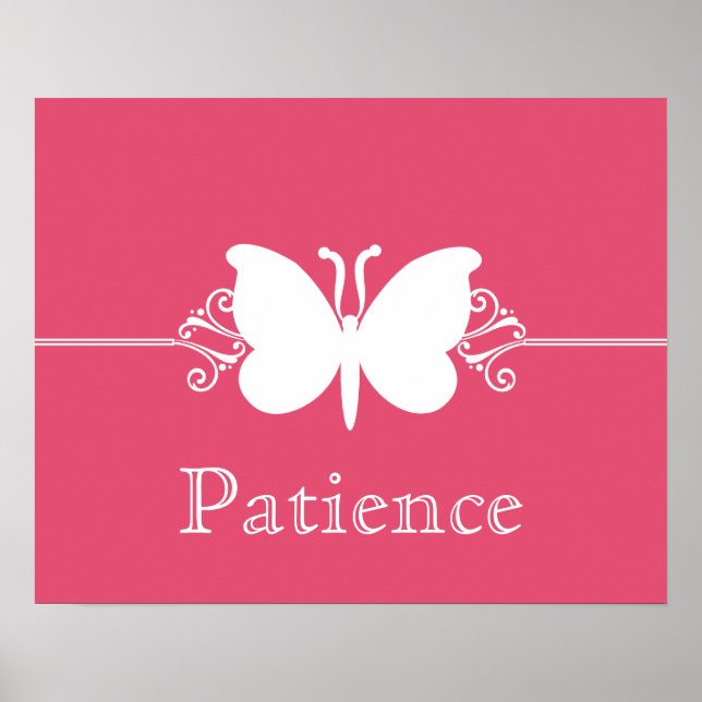 Magenta Borboleta Roda a Virtude Poster (Frente)