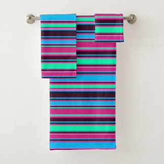 Magenta Branca, Aqua, E Conjunto De Toalhas De Ban