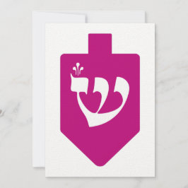 Magenta Dreidel para Chanukah com a letra Shin