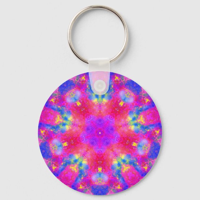 Magenta e Chaveiro de Mandala Azul (Frente)