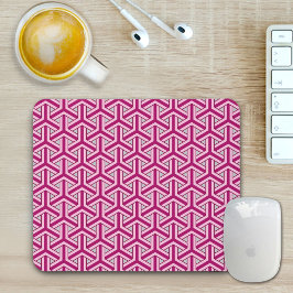 Magenta Japanese Pattern Mouse Pad