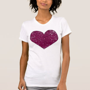 Magenta Violet Lace Camisetas Cardíacas