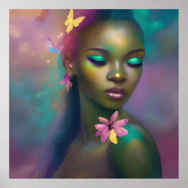 Magia africana Rainbow Butterfly Girl 3 Poster