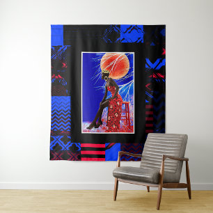 Magia da Menina Negra • Tapeçaria de Arte Afrocent