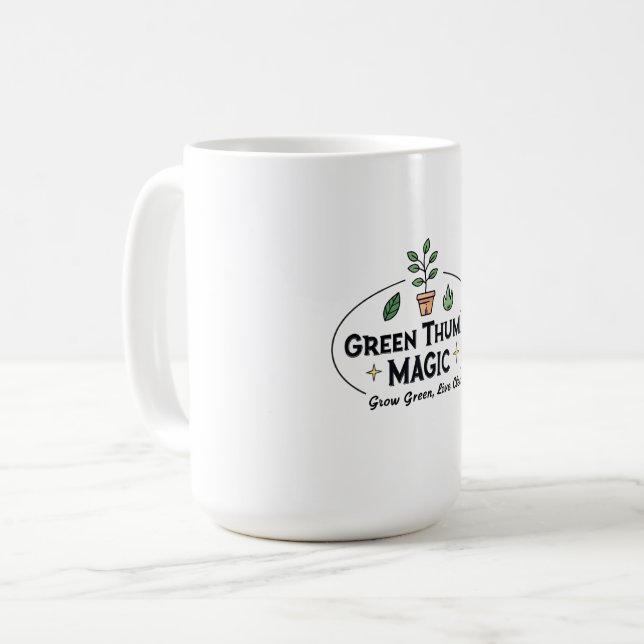 Magia do Polegar Verde | Caneca de Café de Jardina (Frente Esquerda)