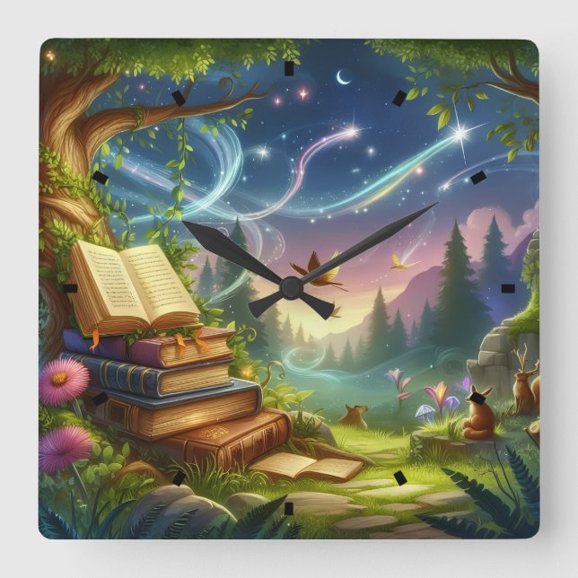 Magia e relógio de parede de livros antigos (Frente)