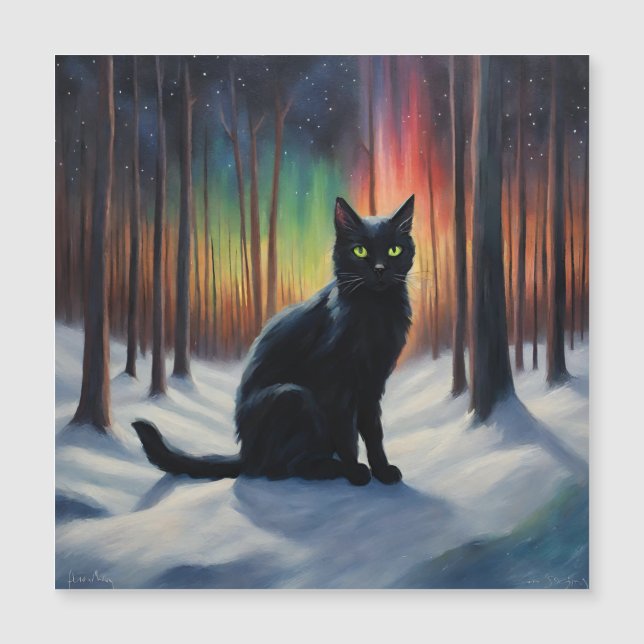 Magia Lua: Um Gato Negro na Floresta Neve (Frente)