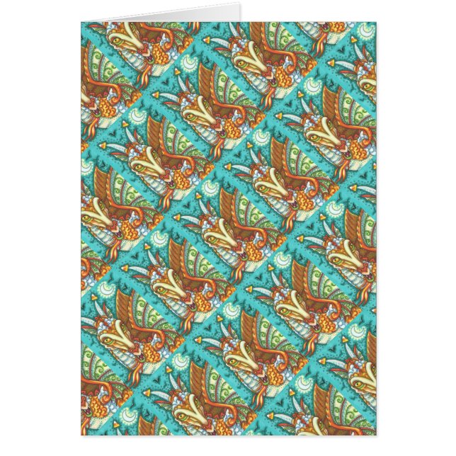 MAGIC CANDY CORN DRAGON, HALLOWEEN FANTASY CARTÃO (Frente)