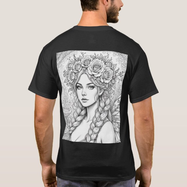 Magic Fairy Line Art – Double Sided Fae T-Shirt (Verso)