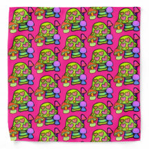 Magic Mushroom Love Hearts Impressão Bandana