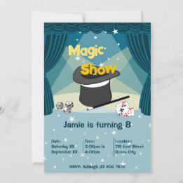 Magic Show Kids 8ª Placa de Convite de aniversário