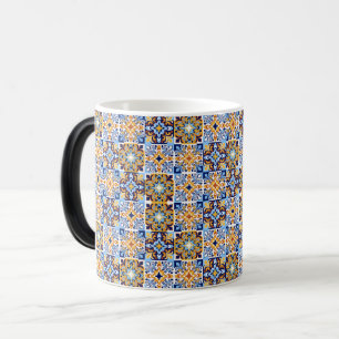Mágica Caneca azul e marrom do Mediterrâneo