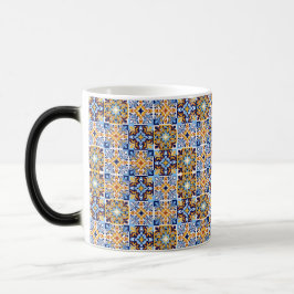 Mágica Caneca azul e marrom do Mediterrâneo