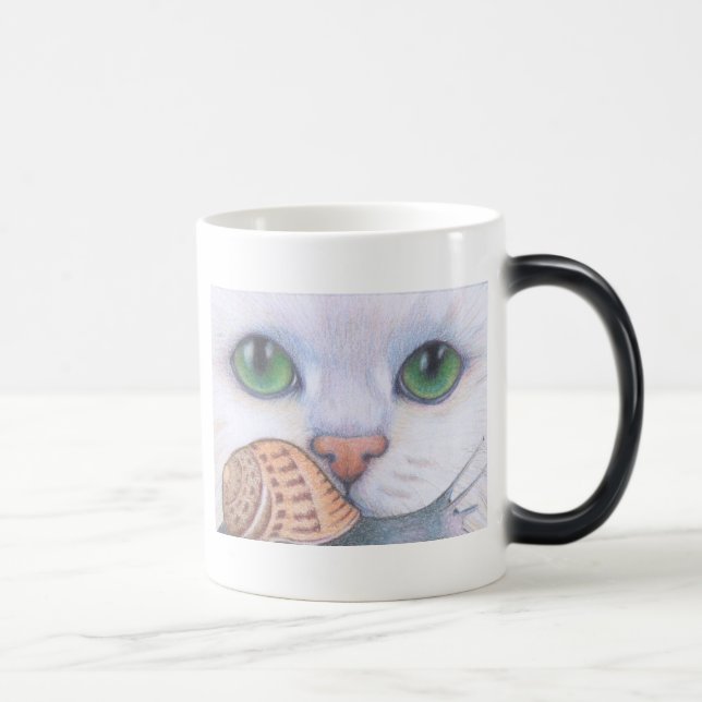 Mágica Caneca branca do gato e do caracol (Direita)