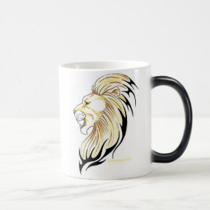 Mágica caneca cerâmica cabeça de leão com efeito de trans