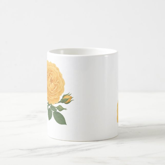 Mágica Caneca Clássica — Série Floral Caneca com rosa ama (Centro)
