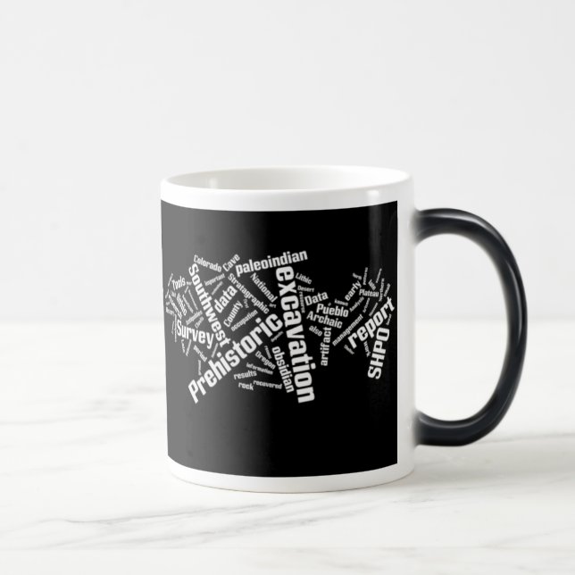 Mágica Caneca da nuvem da palavra da arqueologia: branco (Direita)