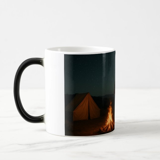 Mágica Caneca de Acampamento Noturno - Design de Caubói (Esquerda)